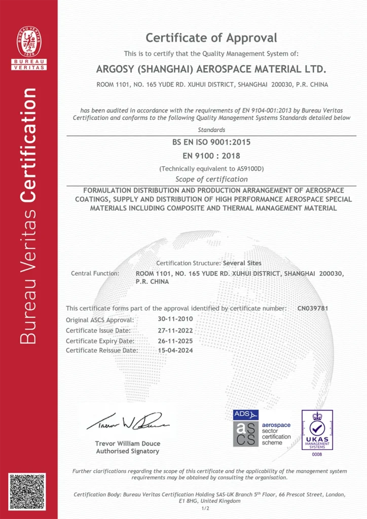 ISO 9001:2015 / AS 9100D CERTIFICATE